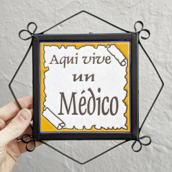Azulejo "MEDICO" c/marco -...