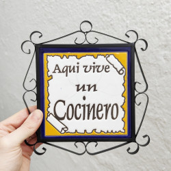 Azulejo "COCINERO" c/marco...