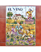 Hand-painted tile murals.